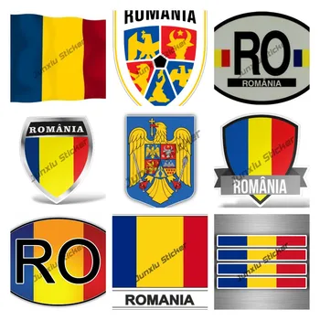 Rumeenia vapp Auto Kleebis Loominguline-Reflective Päikesekaitsetoodete Rumeenia Lipu Kaart Decal Tarvikud Pikap Autode Kere Decor