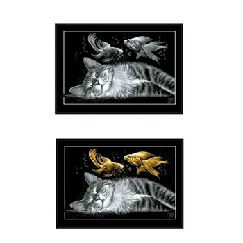 Dreampattern Must kass unistused ristpistes paketis 18ct aida 14ct 11ct must riie kit tikandid DIY käsitöö näputöö