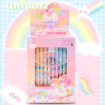 60 tk/palju Rainbow Unicorn Küülik Kustutatavad Gel Pen Set Armas 0,5 mm Must Tint Allkiri pliiatsid Reklaam Kingitus koolitarbed