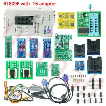 RT809F LCD ISP Programmeerija+16 Adapterid 1.8 V SOP8 SOP16 Pesa Kiibid DFN8 WSON8 MLF8 MLP8 QFN8, Et DIP8 Engineering Kalkulaatorid