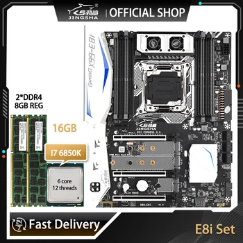 JINGSHA E8I Emaplaadi LGA2011-3 Kit Koos i7 6850K Ja DDR4 2*8 GB =16G 2400MHz RAM NVME USB3.0 ATX Server Toetab Turbo boost