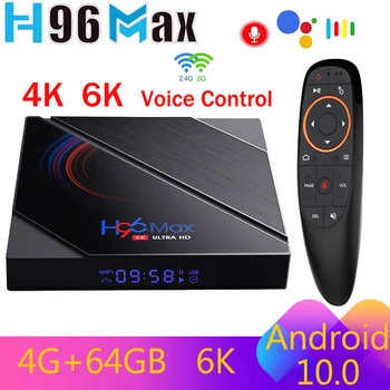 H96 MAX H616 Android 10 Hääl Assistent 4GB RAM, 32GB 64GB ROM Allwinner H616 4K 6K HD BT 2.4 G 5G WIFI Dual 2G16G Smart TV Box